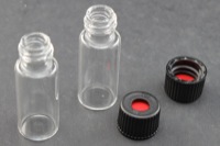 Vial Kit: Clear Glass 2.0ml Screw Top Standard Opening Vial; Screw Cap, 8 mm Black Polypropylene w/ PTFE/Silicone/PTFE Septa