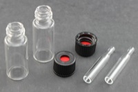Vial Kit: Clear 2.0ml Screw Standard; 100μL Insert, Conical Point Interior, No Spring Required; Cap, 8 mm Black Polypropylene, PTFE/Silicone/PTFE Septa