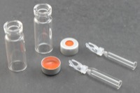 Vial Kit: Clear 2.0ml Crimp Top Wide; 200μL Glass Inserts Polymer Spring, Conical Precision Formed Mandrel Interior; 11mm Silver Aluminum, PTFE/Red Rubber Septa