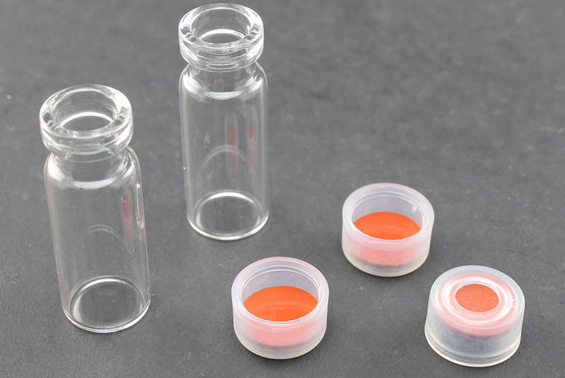 Vial Kit: Clear Glass 2.0ml Snap Top Wide Opening Vial; Snap Cap, 11mm Natural Polyethylene w/ PTFE/Butyl Rubber Septa