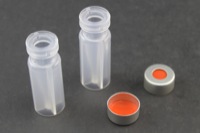 Vial Kit: 100μL Polypropylene Crimp Top Vial, Pulled Point Interior; 11mm Aluminum Cap w/ PTFE/Red Rubber Septa