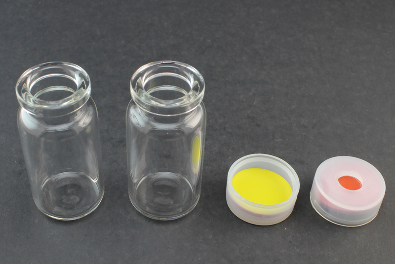 10ml Ultra Vial Kit: 22 x 46mm Vials (Flat Top/Flat Bottom) & Snap Tops w/ Ultra Septa Pre-inserted