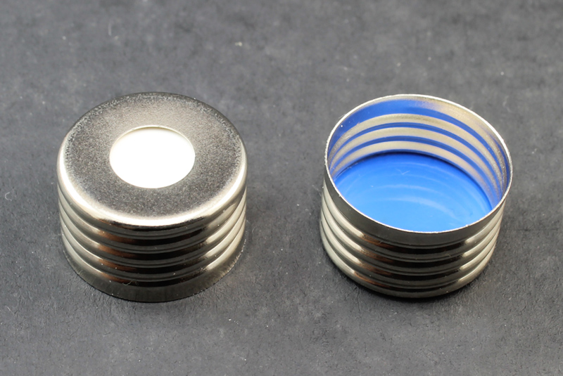 18mm Screw Top w/ 1.5 mm Silicone/ Dark Blue PTFE Septa