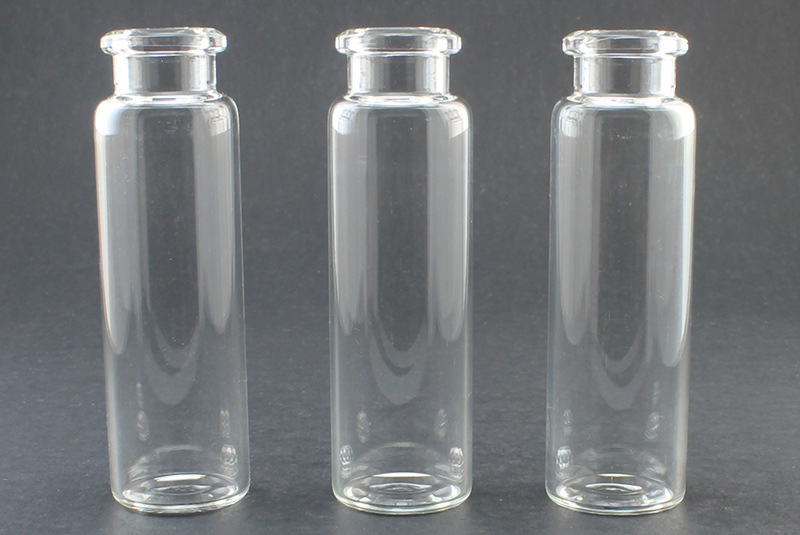 Clear Glass 20ml Headspace Vials, 23 x 75mm, Bevel Top, Flat Bottom