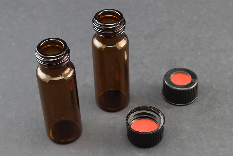 Vial Kit: Amber Glass, 4ml Screw Top Vial; Screw Cap, 13mm Black Polypropylene w/ PTFE/Butyl Rubber Septa