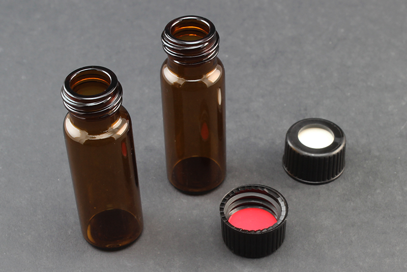 Vial Kit: Amber Glass, 4ml Screw Top Vial; Screw Cap, 13mm Black Polypropylene w/ PTFE/Silicone Septa