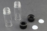 Vial Kit: Clear Glass, 4ml Screw Top Vial; Screw Cap, 13mm Black Polypropylene w/ 10 mil White Virgin PTFE Septa