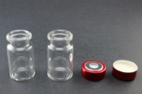 Clear Glass 6ml Headspace Vial 22 x 38mm, Bevel Top/Flat Bottom, 20mm Bi-Metal Crimp Cap w/ PTFE/Silicone Septa 