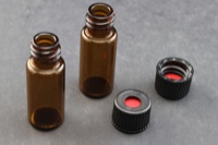 Vial Kit: Amber Glass 2.0ml Screw Top Standard Opening Vial; Screw Cap, 8 mm Black Polypropylene w/ PTFE/Silicone/PTFE Septa