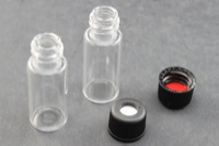 Vial Kit: Clear Glass 2.0ml Screw Top Standard Opening Vial; Screw Cap, 8 mm Black Polypropylene w/ Red PTFE/Silicone Septa (144/pk x 12)