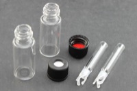Vial Kit: Clear 2.0ml Screw Standard; 100μL Silanized Insert Polymer Spring, Conical Precision Point Interior; Cap, 8 mm Black Polypropylene, PTFE/Silicone Septa 