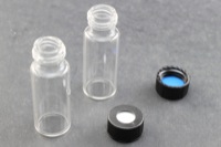 Vial Kit: Clear 1.8ml Screw Wide; 250μL Glass Insert, No Spring; Cap, 9 mm Black Polypropylene w/ Blue PTFE/Silicone Septa