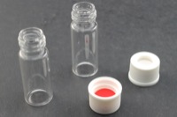 Vial Kit: Clear Glass 2.0ml Screw Top Wide Opening Vial; Screw Cap, 10mm White Polypropylene w/ PTFE/Silicone Septa