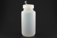 250ml High Density Polyethylene Wide Mouth Drain Bottle w/ Cap & SS Fitting