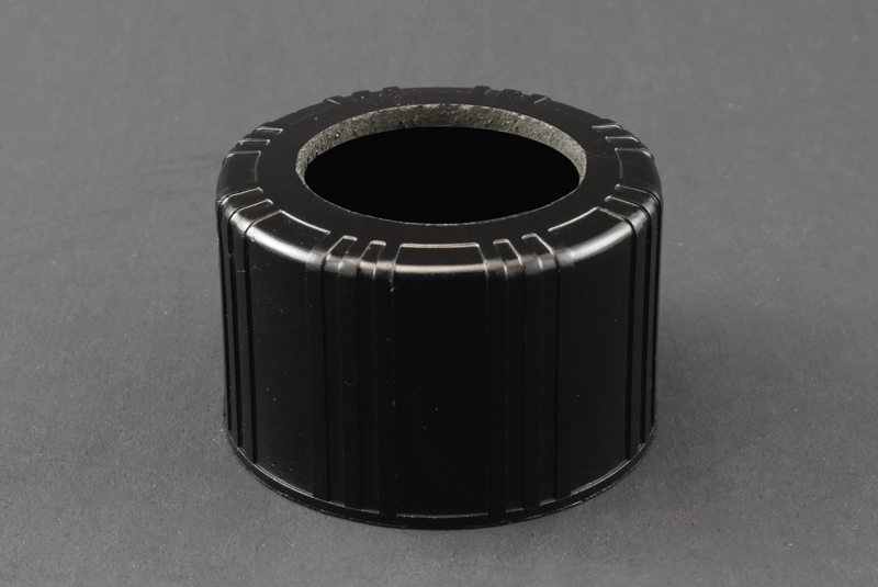 Black Phenolic Screw Cap, 38-430 Thread with 1” Through Hole  For Tubing