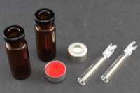 Vial Kit: Amber 2.0ml Crimp Standard; 100μL Inserts Polymer Spring, Conical Precision Point Interior; Cap, 11mm Silver Aluminum, PTFE/Silicone Septa