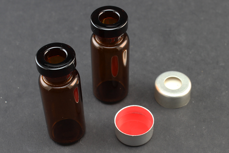 Vial Kit: Amber Glass 2.0ml Crimp Top Standard Opening Vial; Crimp Cap, 11mm Silver Aluminum w/ PTFE/Silicone Septa