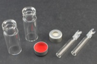 Vial Kit: Clear 2.0ml Crimp Standard; 100μL Inserts Polymer Spring, Conical Precision Point Interior; Cap, 11mm Silver Aluminum, PTFE/Silicone Septa