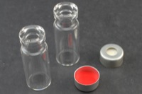 Vial Kit: Clear Glass 2.0ml Crimp Top Standard Opening Vial; Crimp Cap, 11mm Silver Aluminum w/ PTFE/Silicone Septa