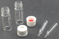 Vial Kit: Clear 2.0ml Screw Top Wide; 200μL Insert, Conical Point Interior, No Spring Required; Screw Cap, 10mm White Polypropylene, PTFE/Silicone Septa