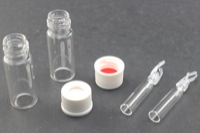 Vial Kit: Clear 2.0ml Screw Top Wide; 200μL Insert Polymer Spring, Conical Precision Mandrel Interior; Cap, 10mm White Polypropylene, PTFE/Silicone Septa