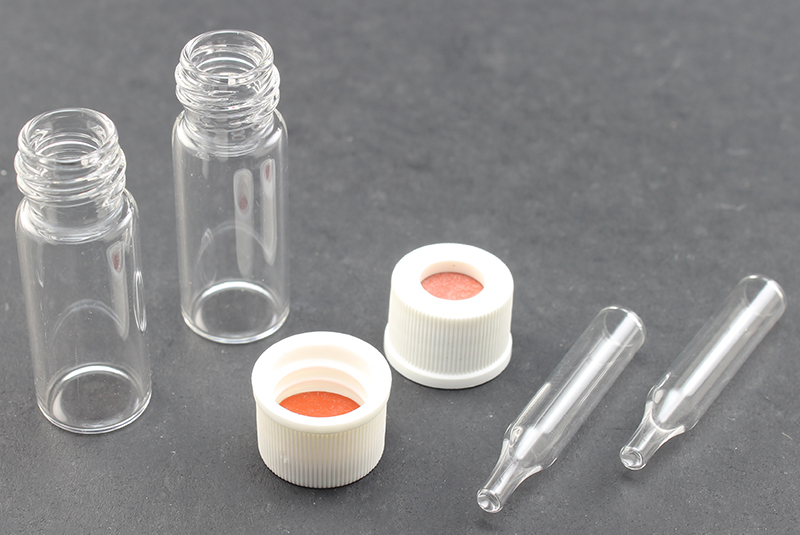 Vial Kit: Clear 2.0ml Screw Top Wide; 200μL Insert, Conical Point Interior, No Spring Required; Cap, 10mm White Polypropylene w/ PTFE/Butyl Rubber Septa