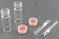 Vial Kit: Clear 2.0ml Snap Top Wide; 200μL Glass Insert Polymer Spring, Conical Precision Mandrel Interior; Cap, 11mm Natural Polyethylene w/ PTFE/Red Rubber Septa