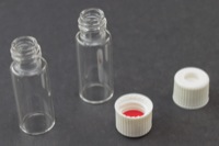 Vial Kit: Clear Glass 2.0ml Screw Top Standard Opening Vial; Screw Cap, 8 mm White Polypropylene w/ Red PTFE/Silicone Septa