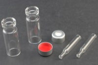 Vial Kit: Clear 2.0ml Crimp Top Wide Opening; 200μL Glass Inserts, Conical Point Interior, No Spring Required; 11mm Silver Aluminum Crimp, PTFE/Silicone Septa